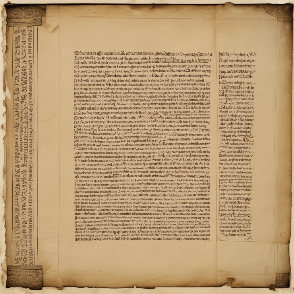 An ancient scroll unfurled, revealing texts of wisdom